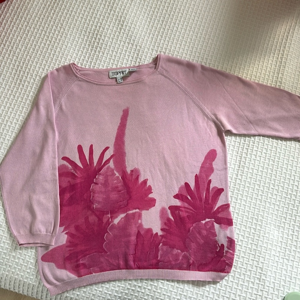 Esprit Pink Floral Crew Neck Sweater